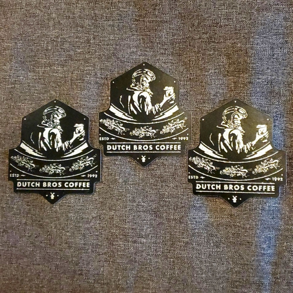 3 Glitter Santa Dutch Bros stickers